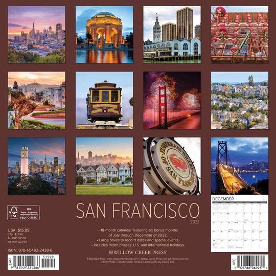 2025 San Francisco Wall Calendar Michaels